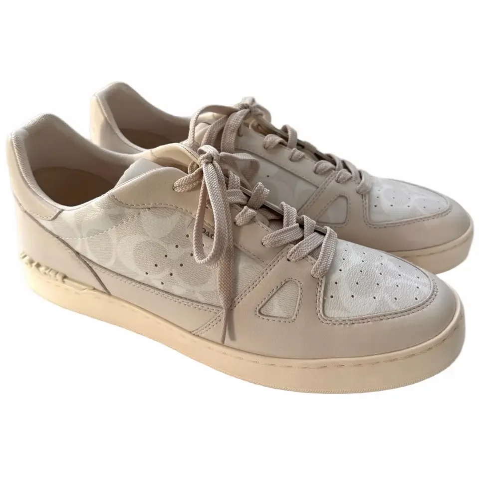 Coach Clip Court Sneaker Men's Size 12D Signature Chalk Casual C8965 EUC